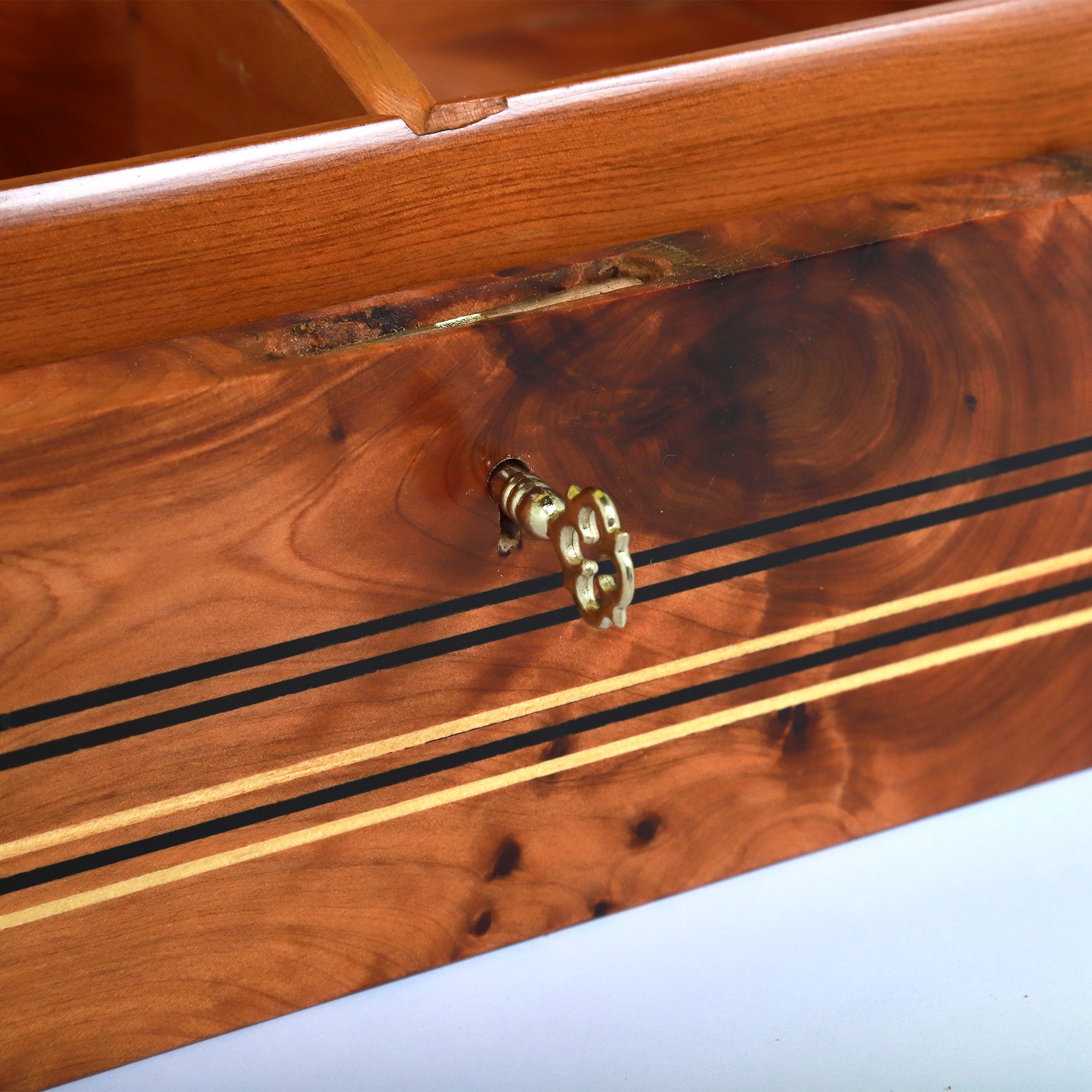 Thuya Wood Burl Jewelry Box With Cedar Accent
