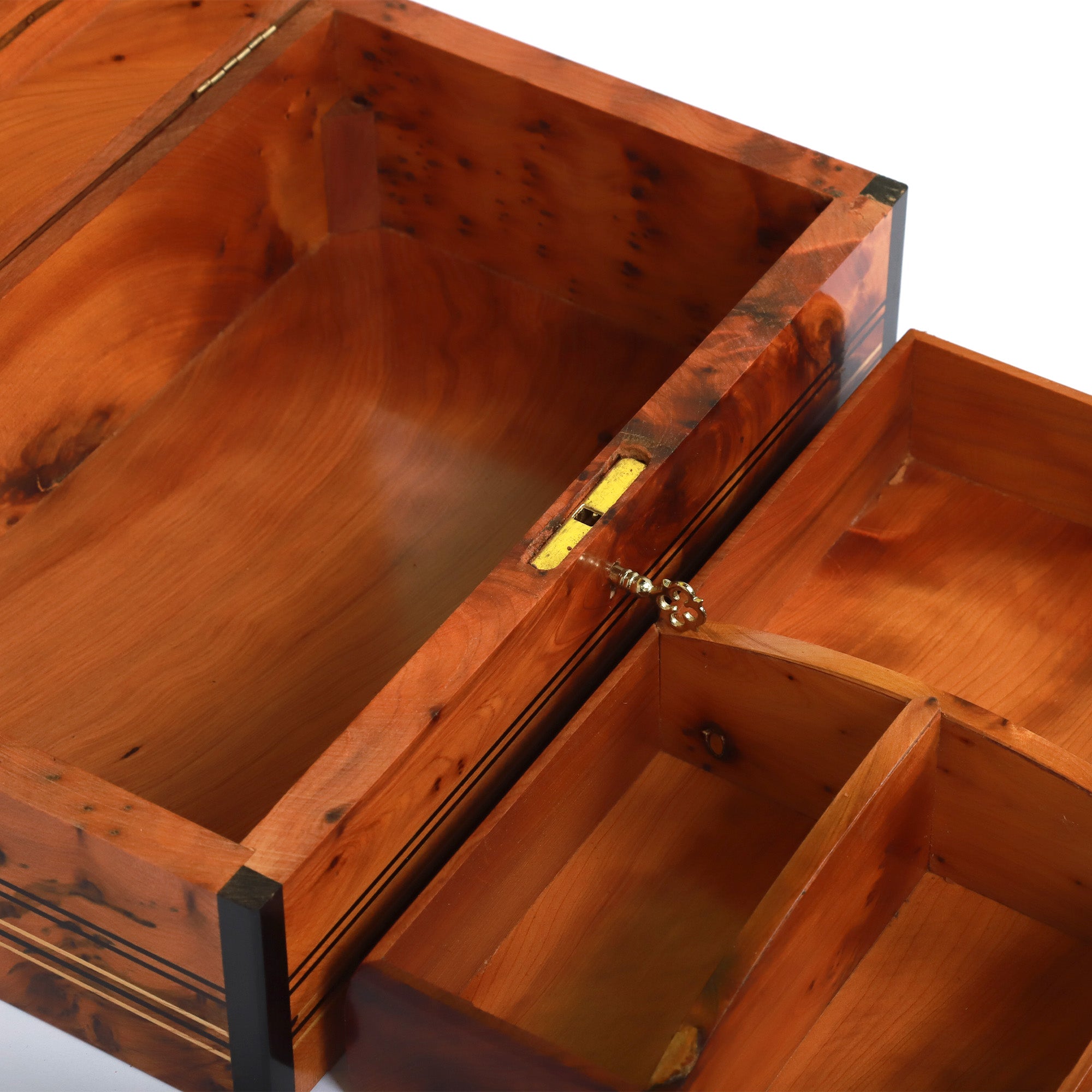 Thuya Wood Burl Jewelry Box With Cedar Accent