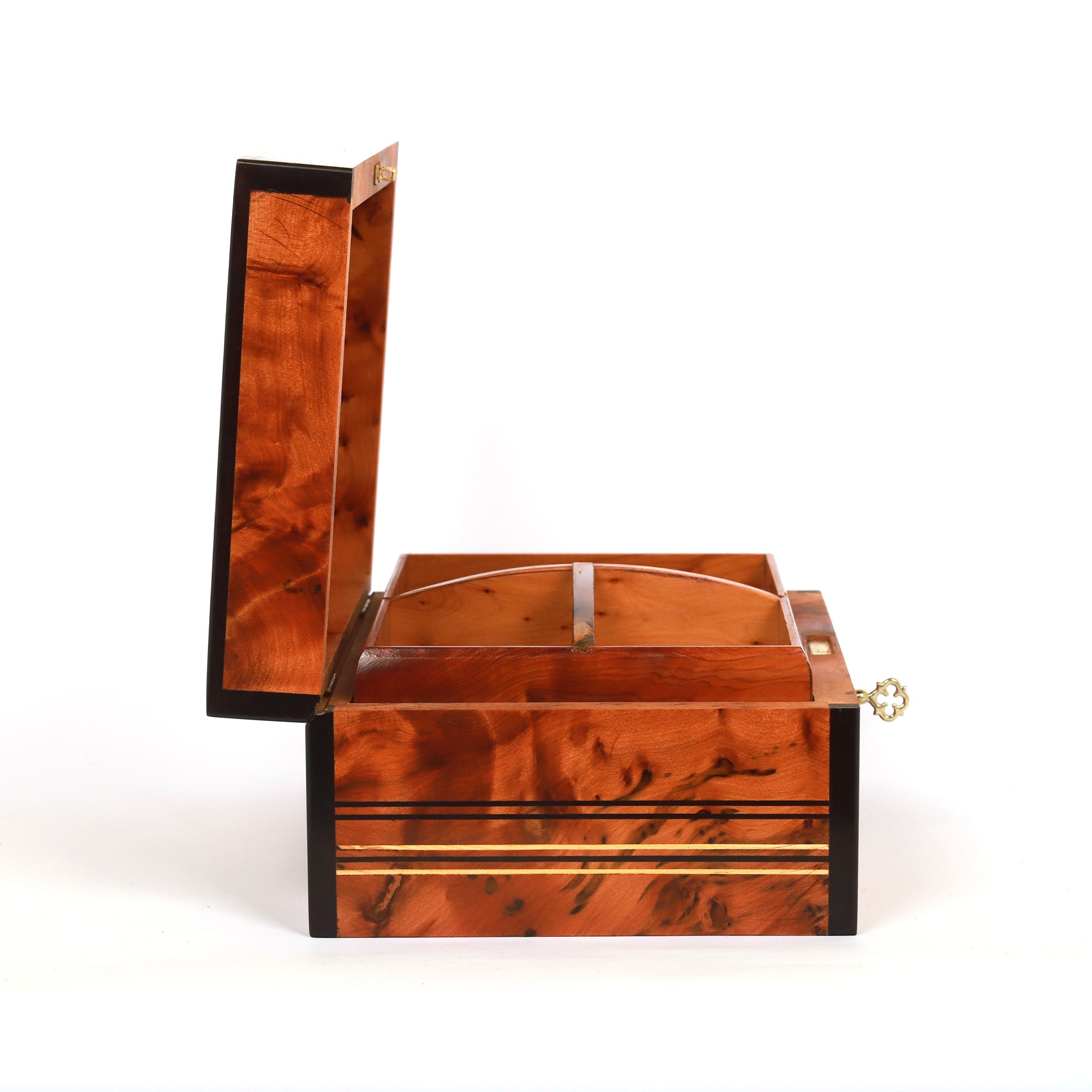Thuya Wood Burl Jewelry Box With Cedar Accent