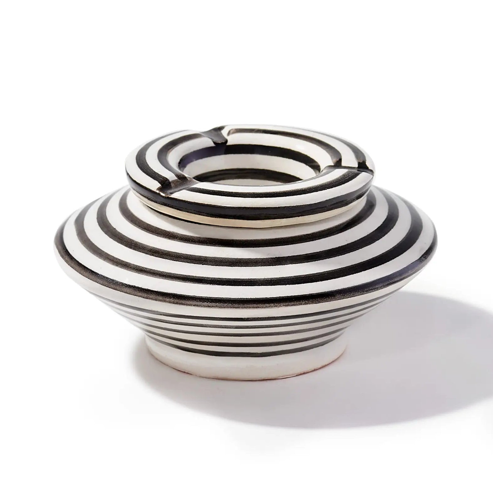 Hand Painted Decorative Ceramic Ashtray SAFI - Black