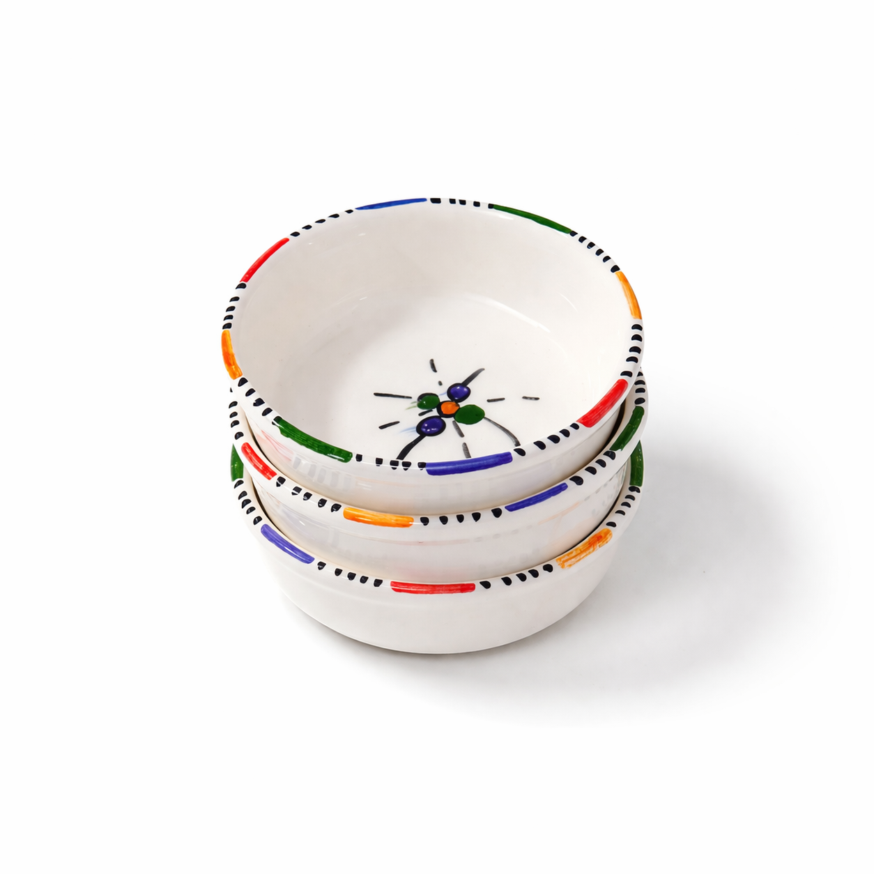 Set of 3 Handmade Ceramic Sauce Dipping Bowls - Collection FES
