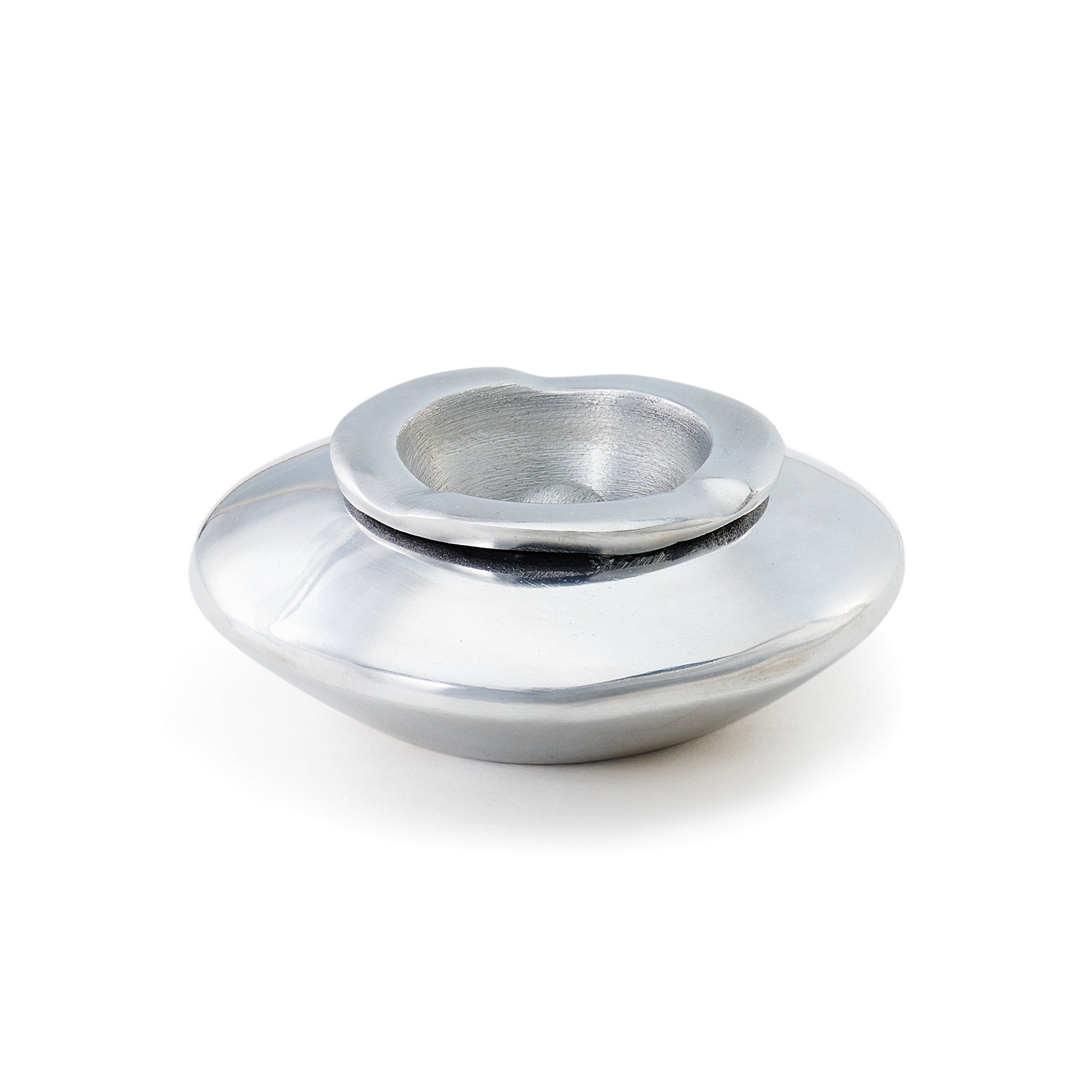Moroccan Hand Hammered Aluminum Ashtray with Lid - Spheroid