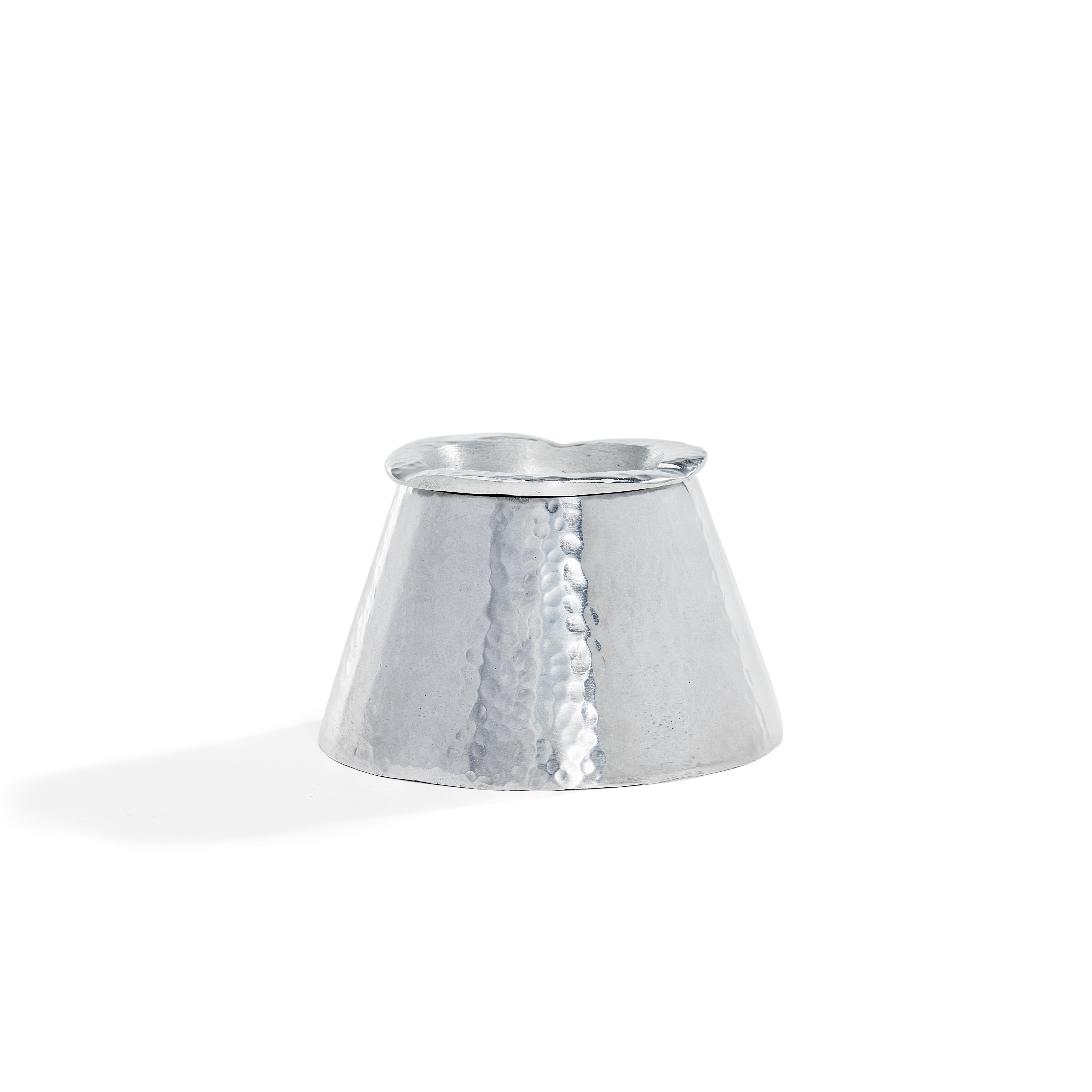 Moroccan Hand Hammered Aluminum Ashtray with Lid - Conical Shape