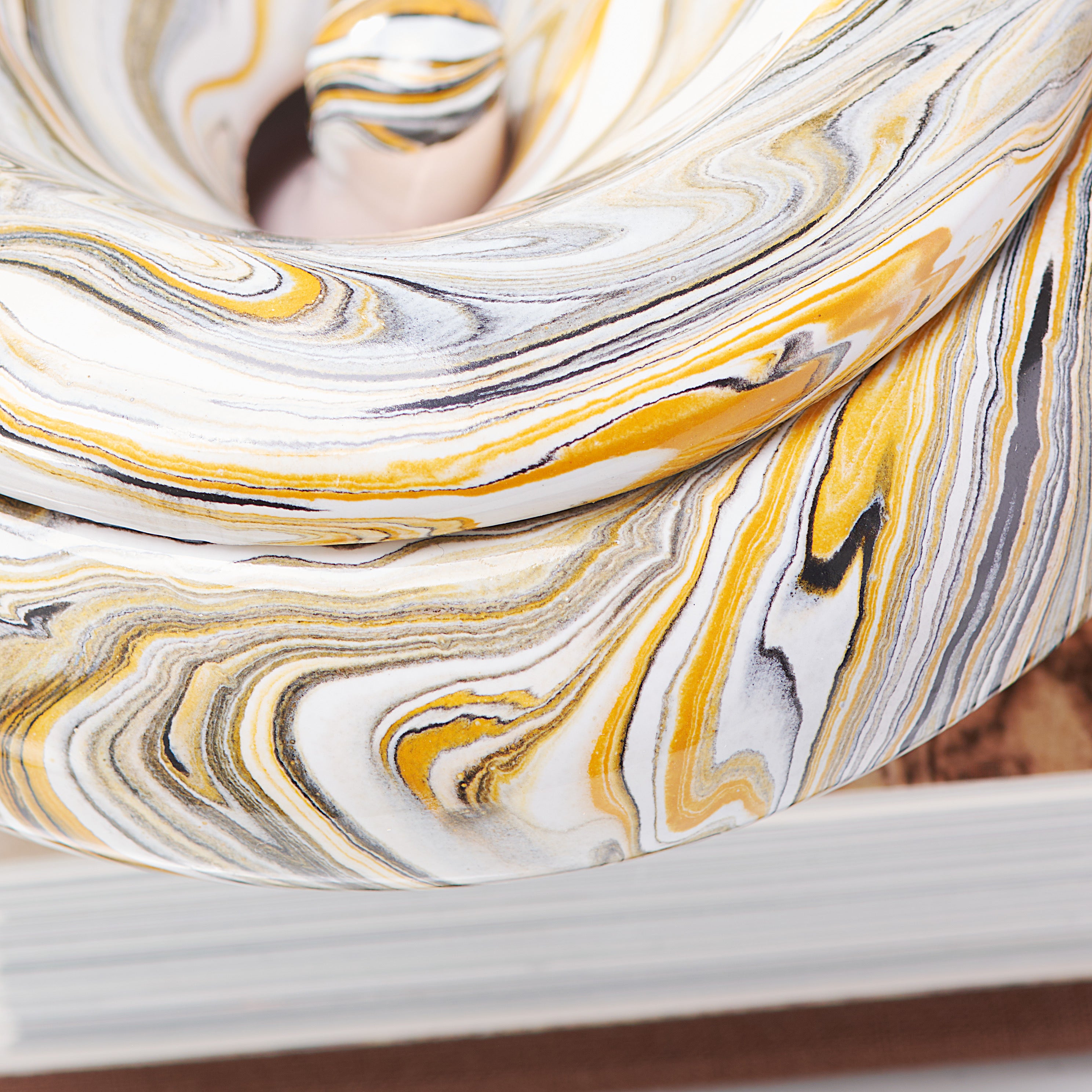 Handmade Swirled Acrylic Painting Ceramic Ashtray