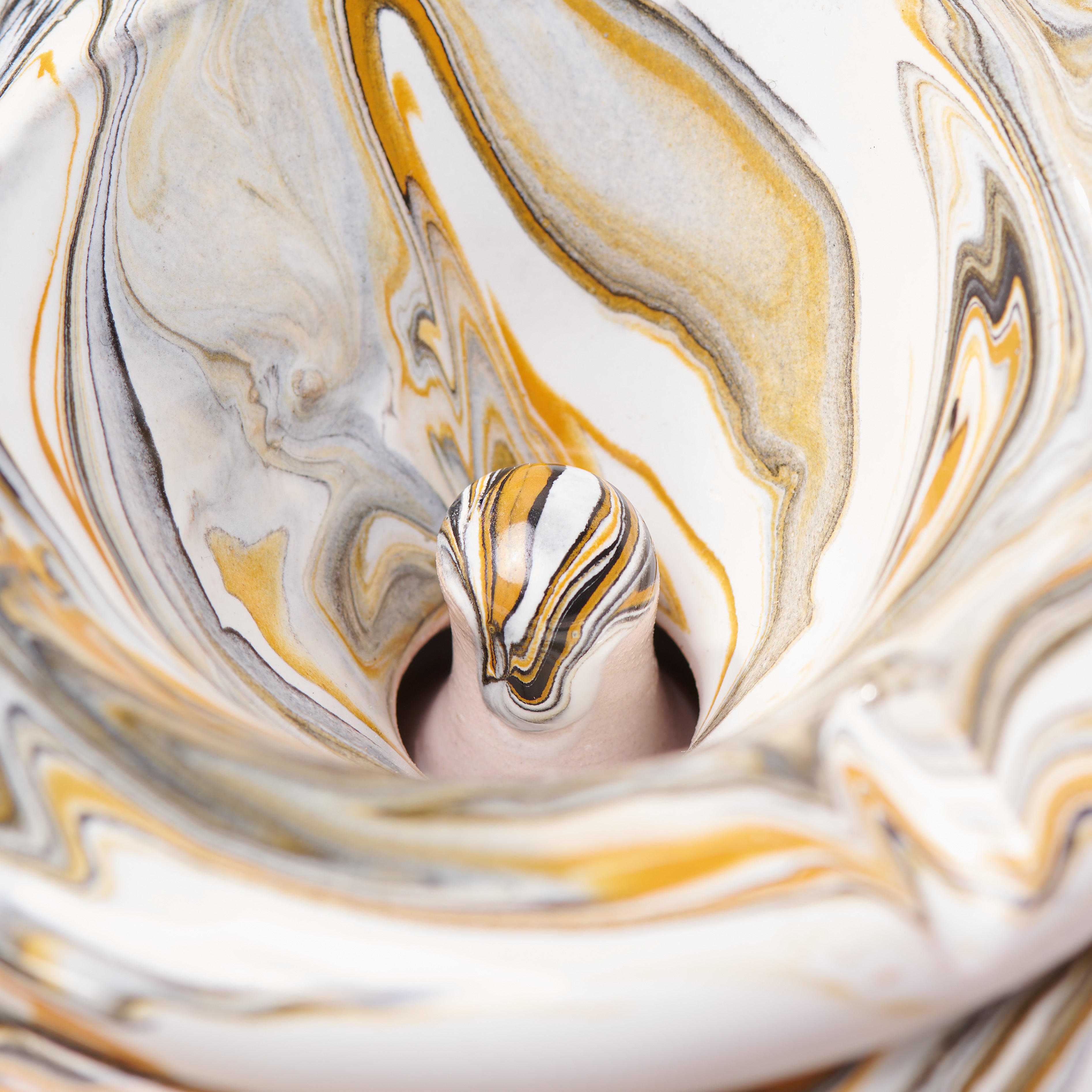 Handmade Swirled Acrylic Painting Ceramic Ashtray