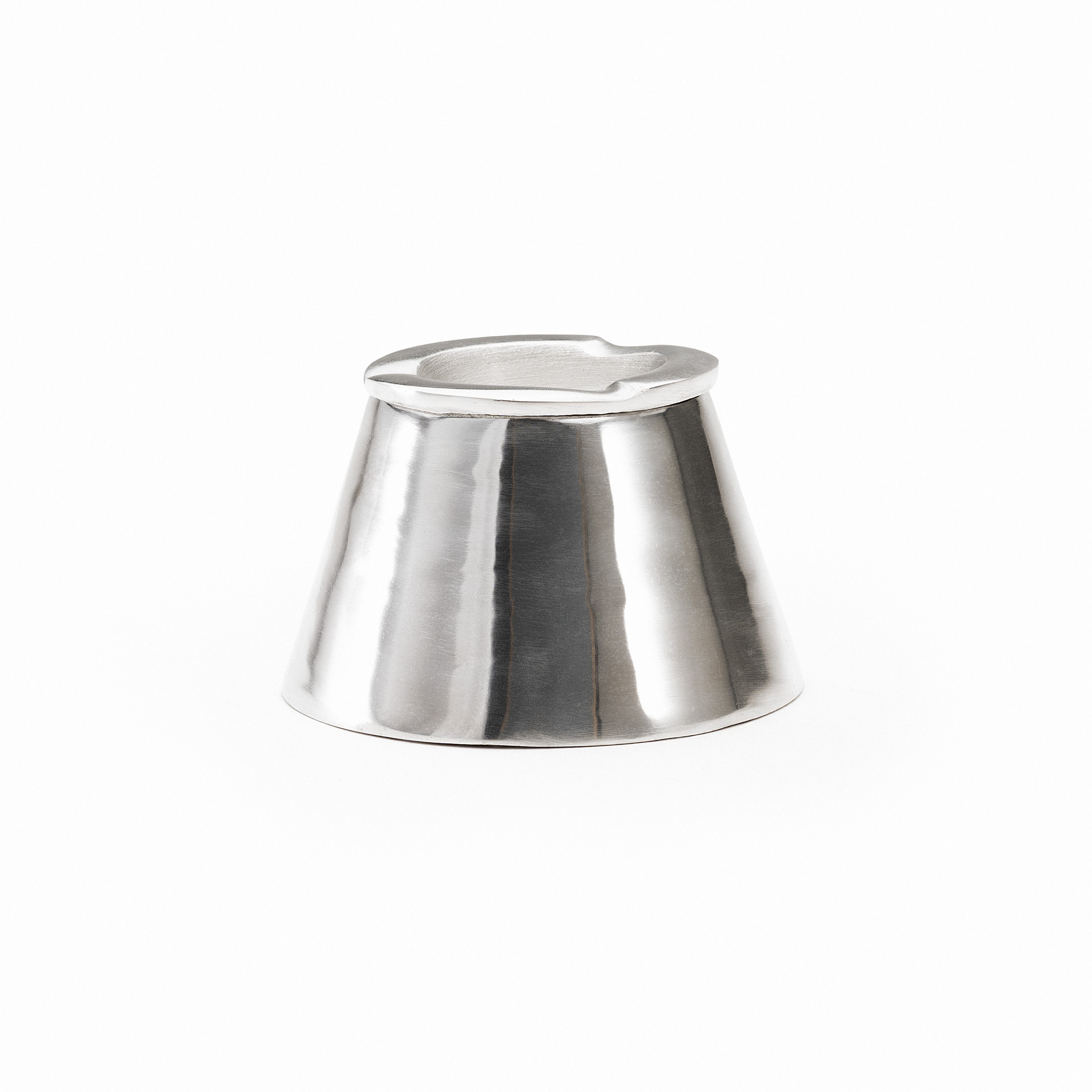 Moroccan Hand Hammered Aluminum Ashtray with Lid - Conical Shape