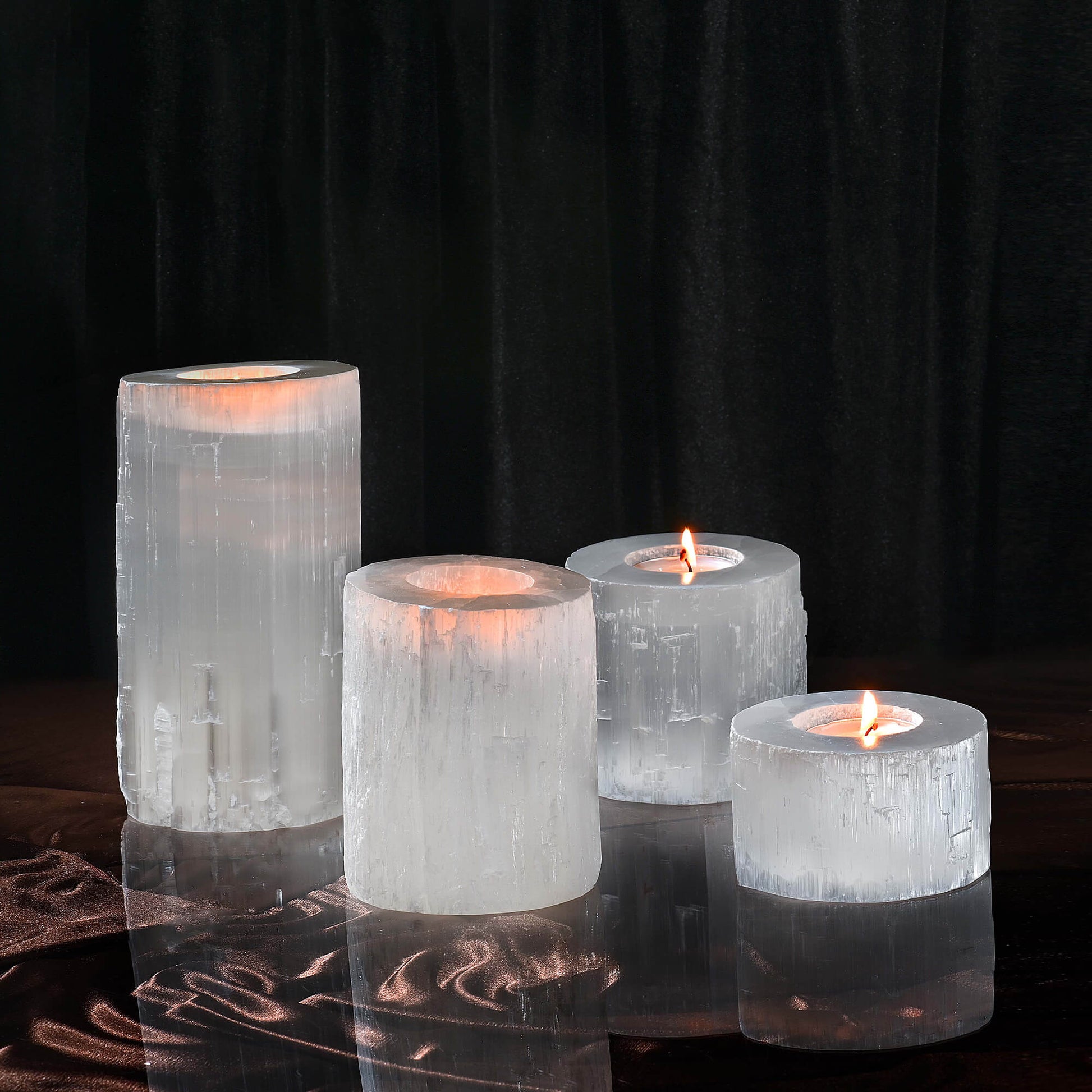 Selenite Candle Holder ASAFU - 8x5 cm