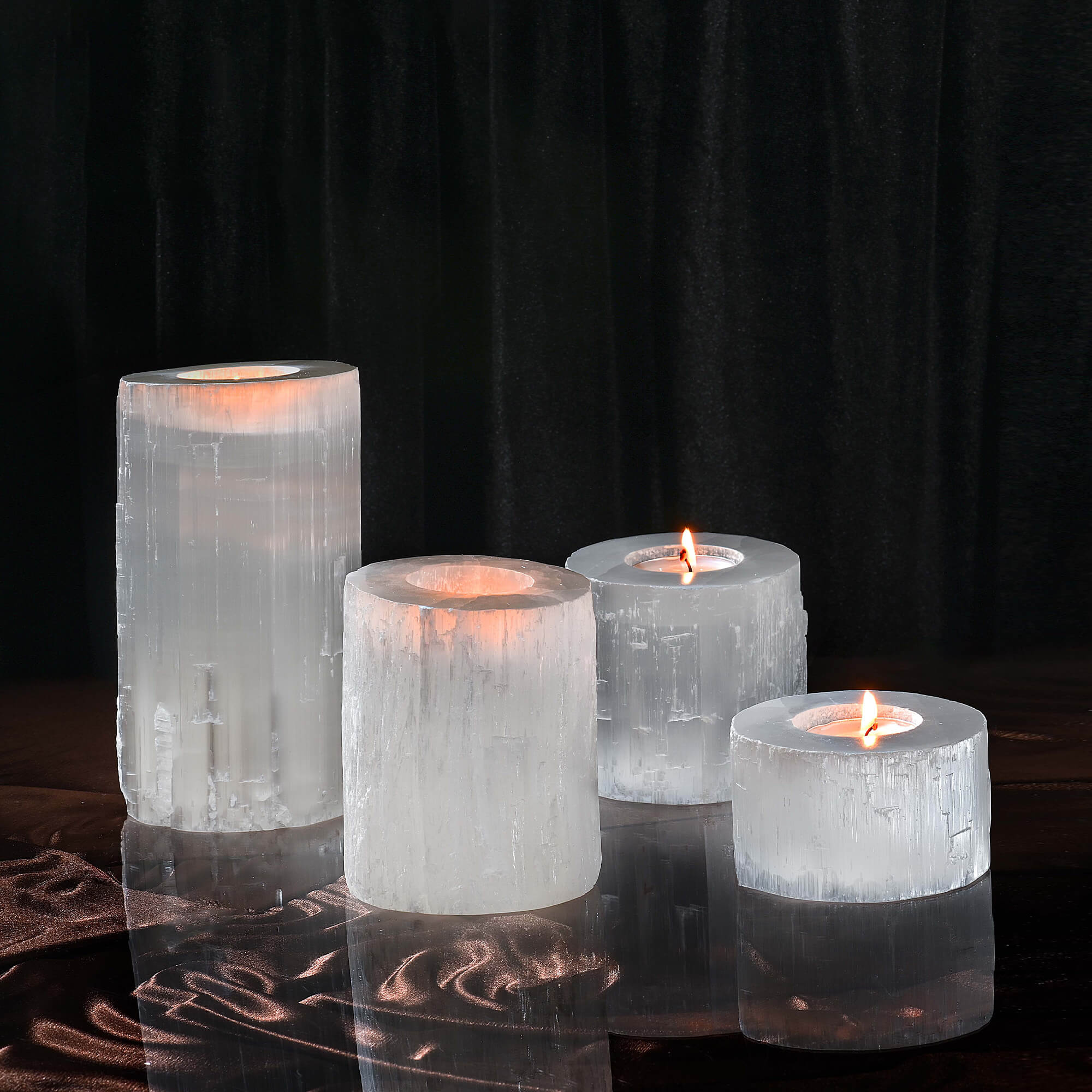 Selenite Candle Holder ASAFU - 8x5 cm