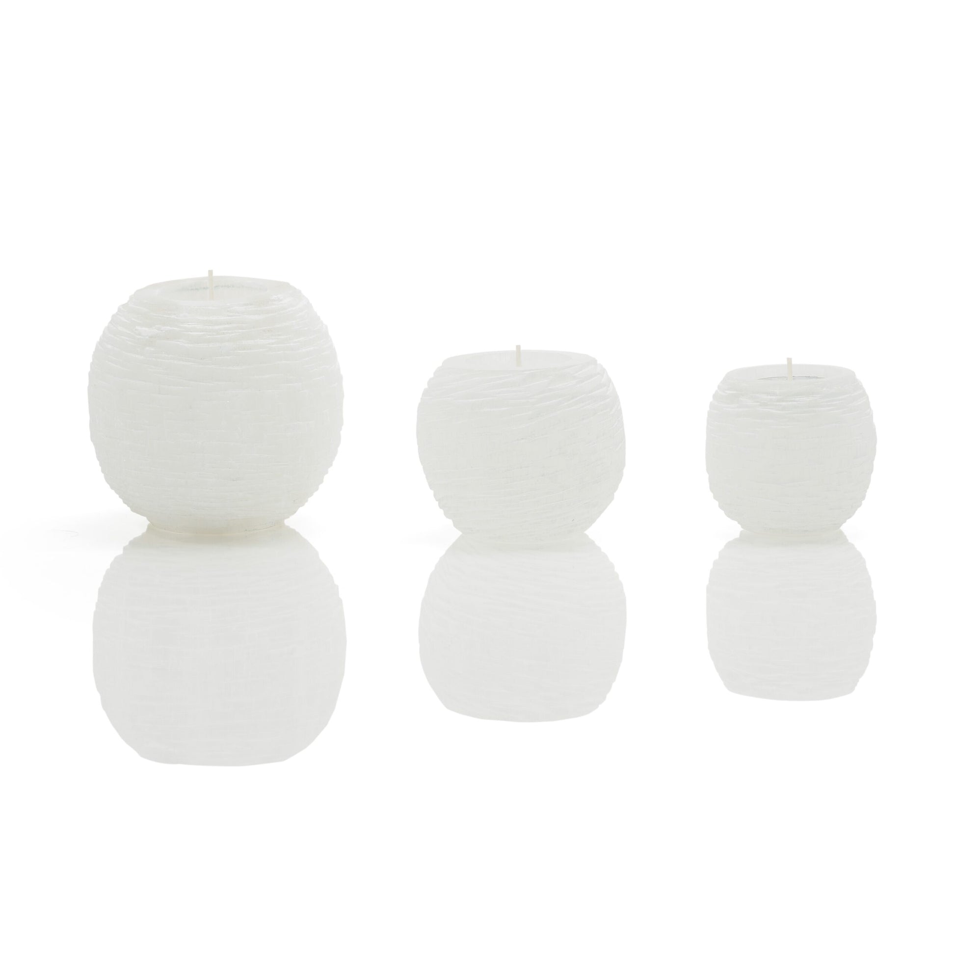 Selenite Sphere Candle Holder TASAFUT