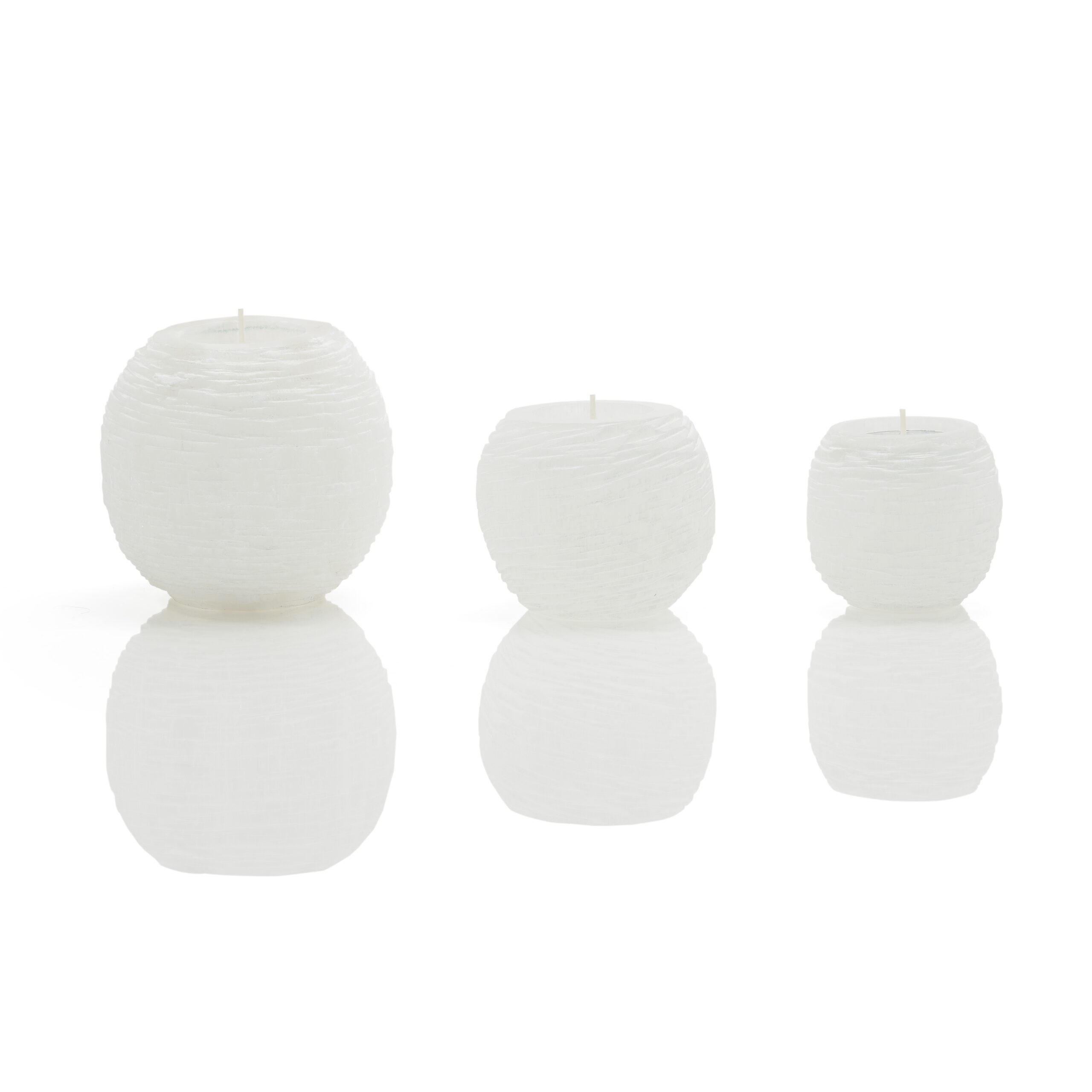 Selenite Sphere Candle Holder TASAFUT