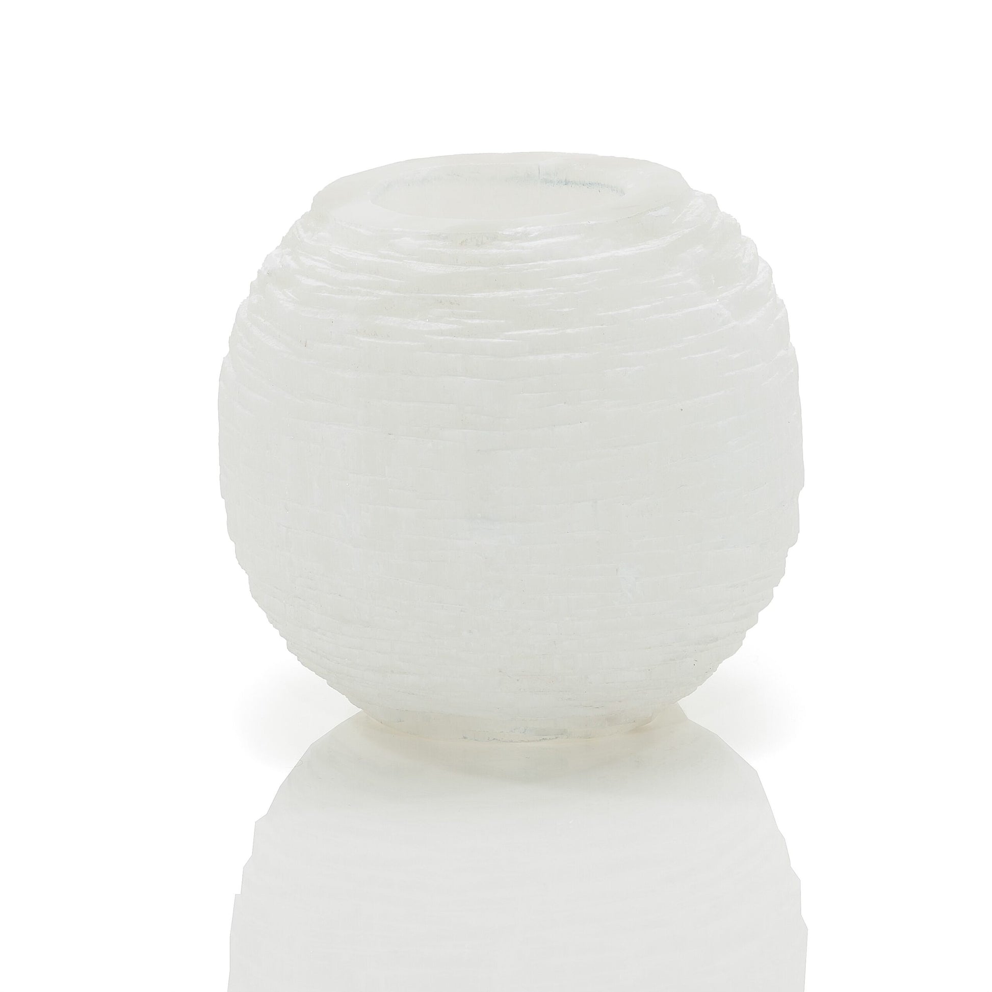 Selenite Sphere Candle Holder TASAFUT - Large