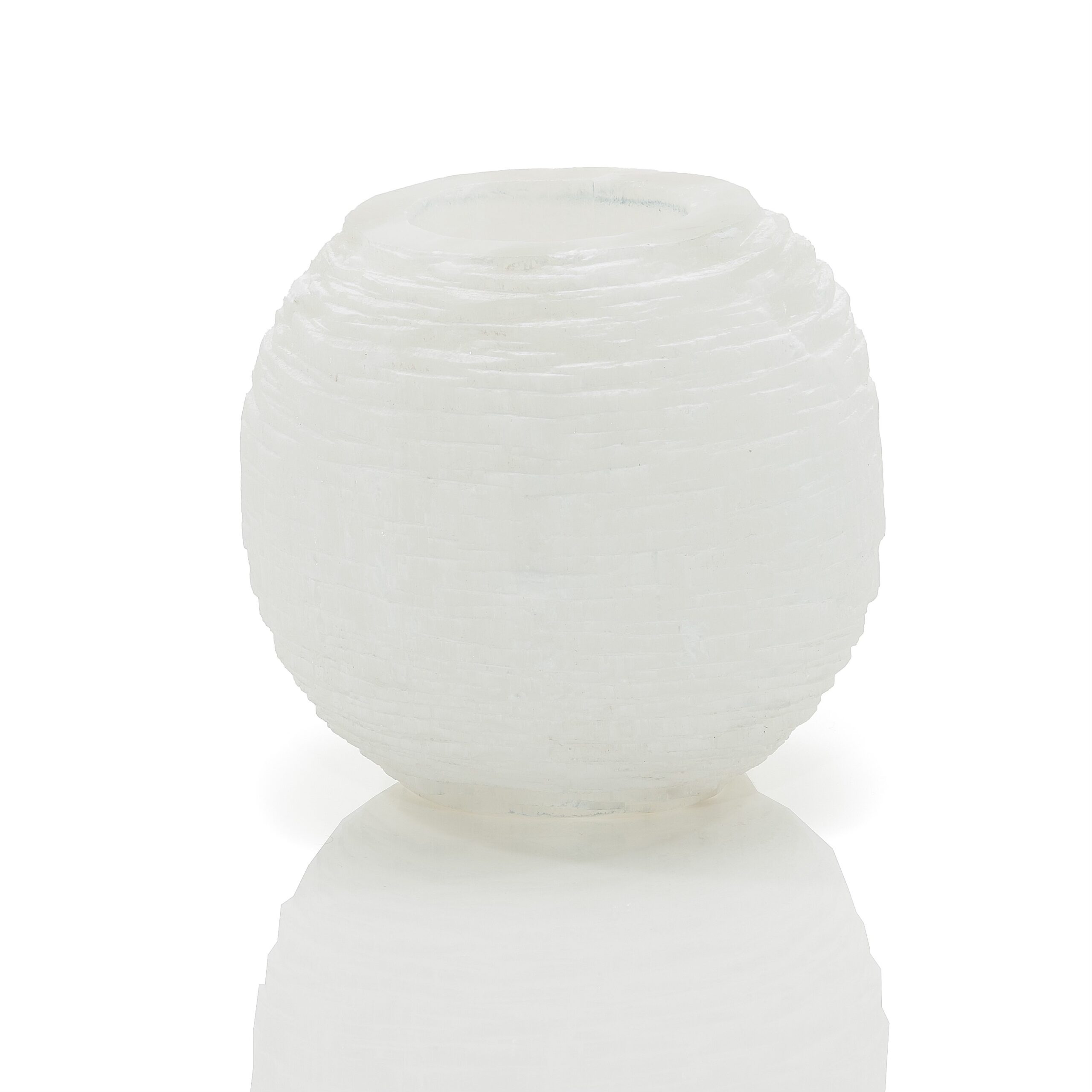 Selenite Sphere Candle Holder TASAFUT - Large
