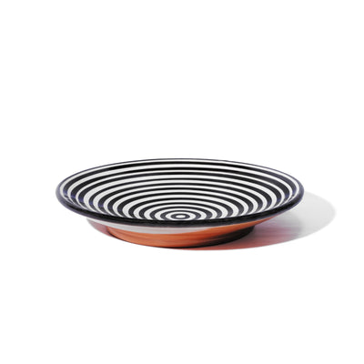 Handmade Ceramic Striped Dinner Plates - Set of 4