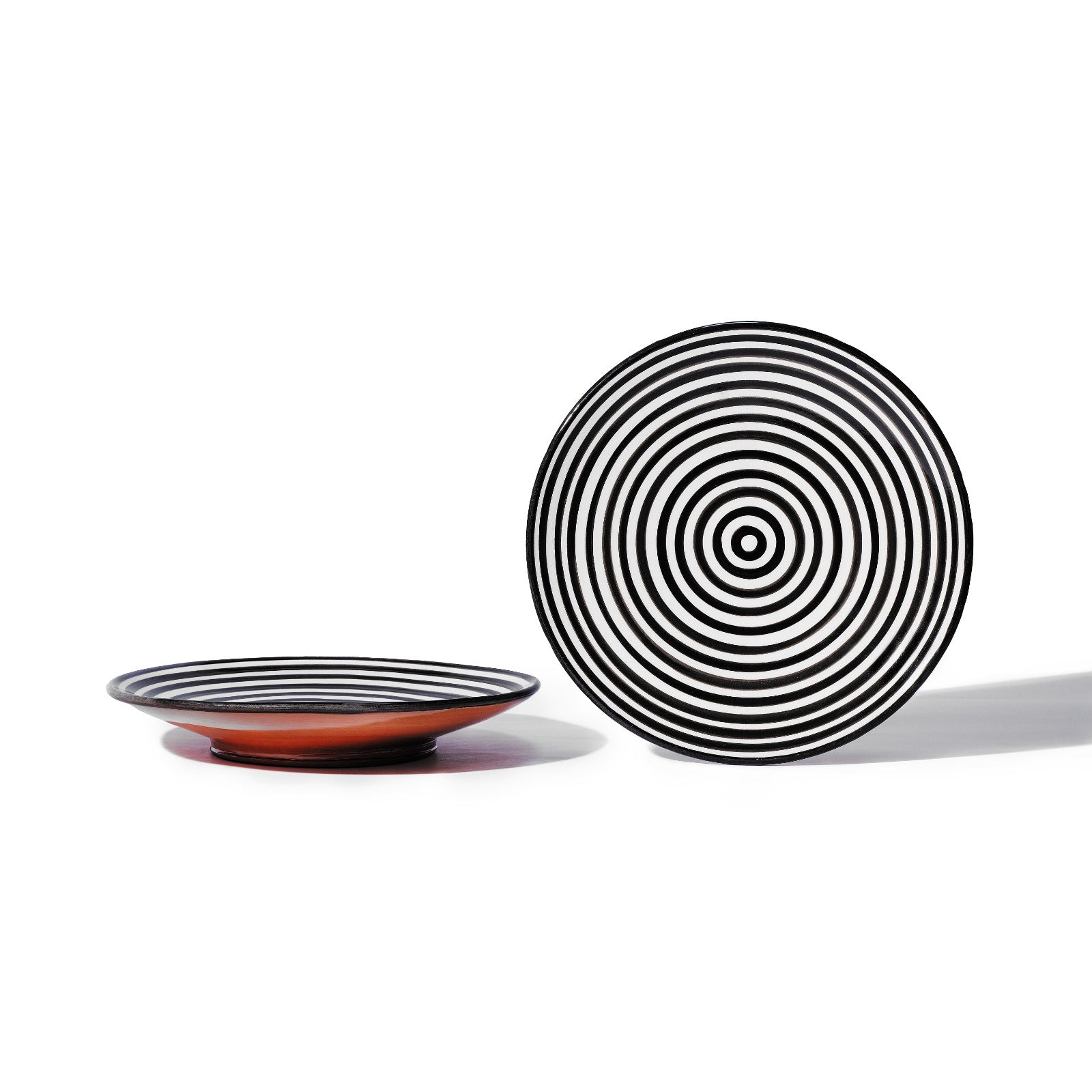 Handmade Ceramic Striped Dinner Plates - Set of 4
