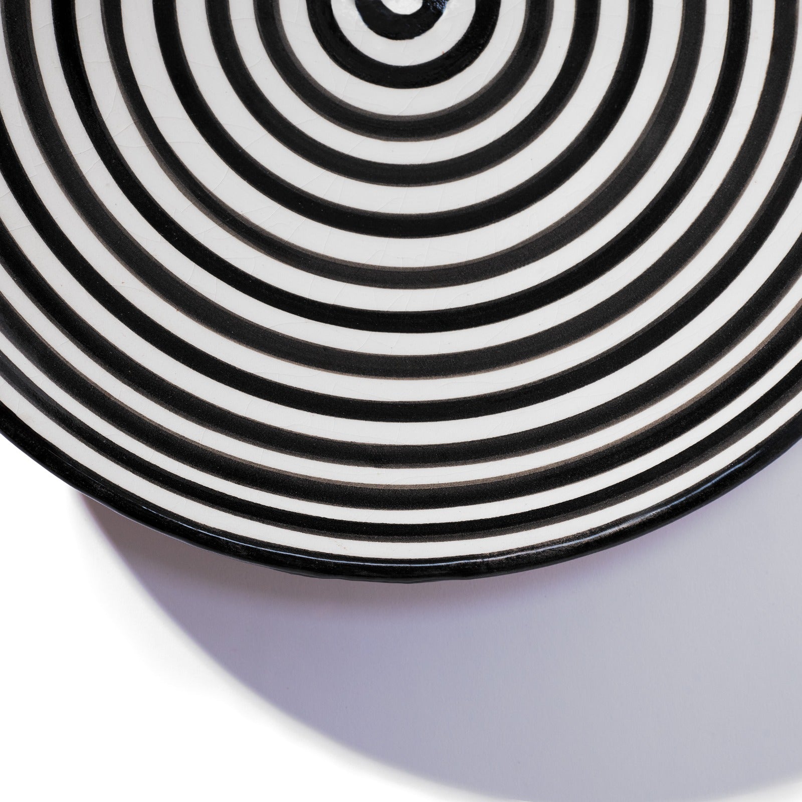 Handmade Ceramic Striped Dinner Plates - Set of 4