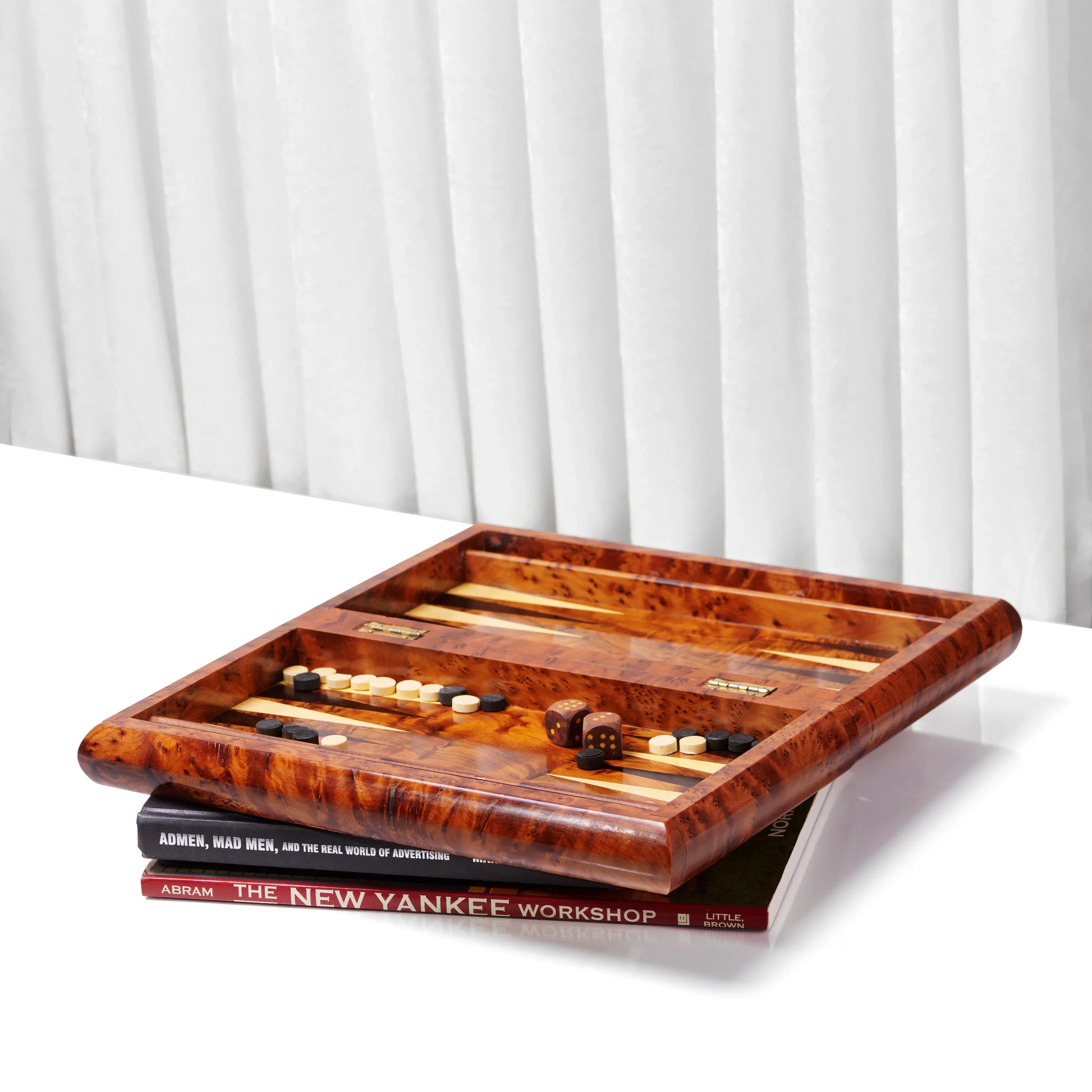 Yemma Goods Thuya Wood Burl Backgammon Game Board