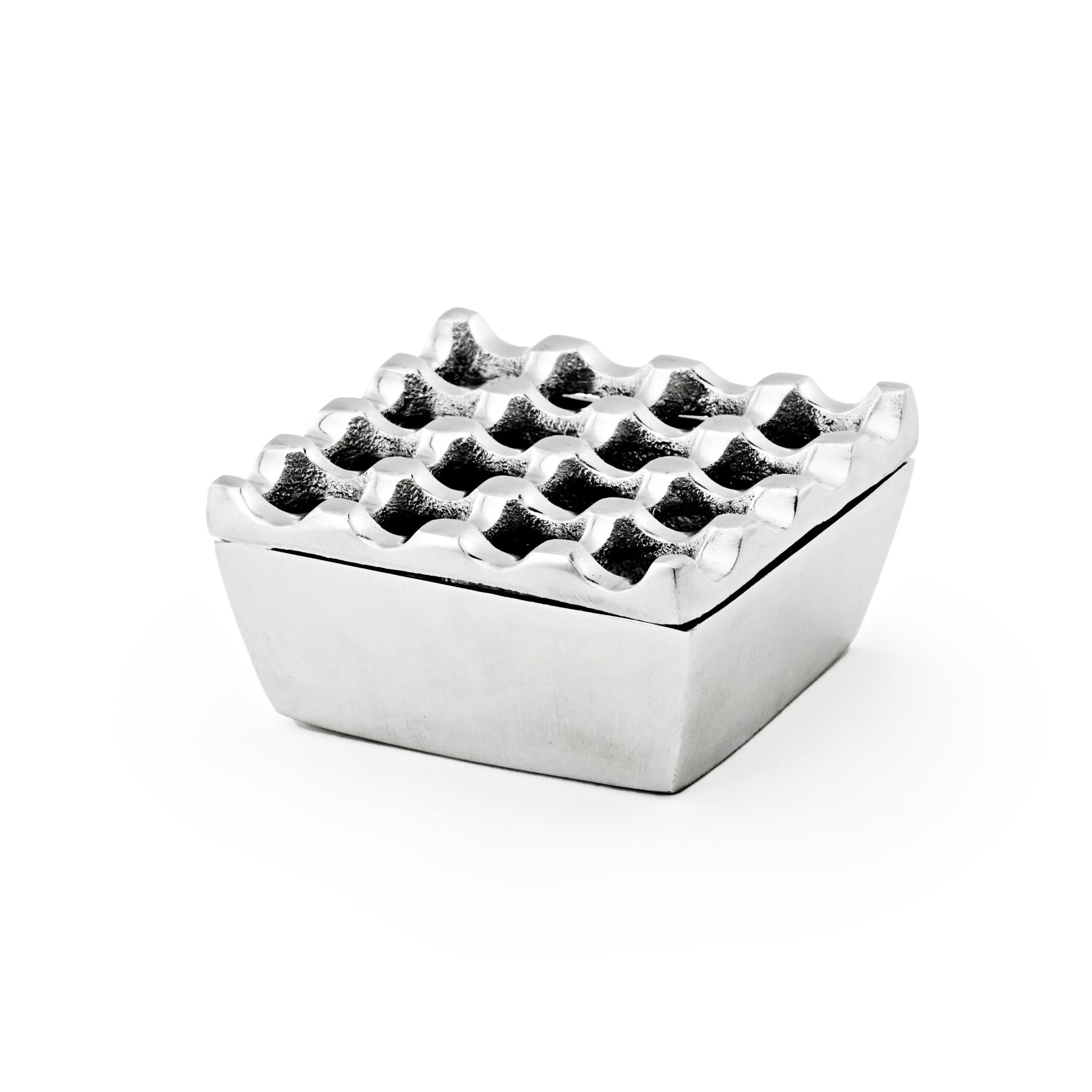 Moroccan Hand Hammered Metal Decorative Ashtray - Grid