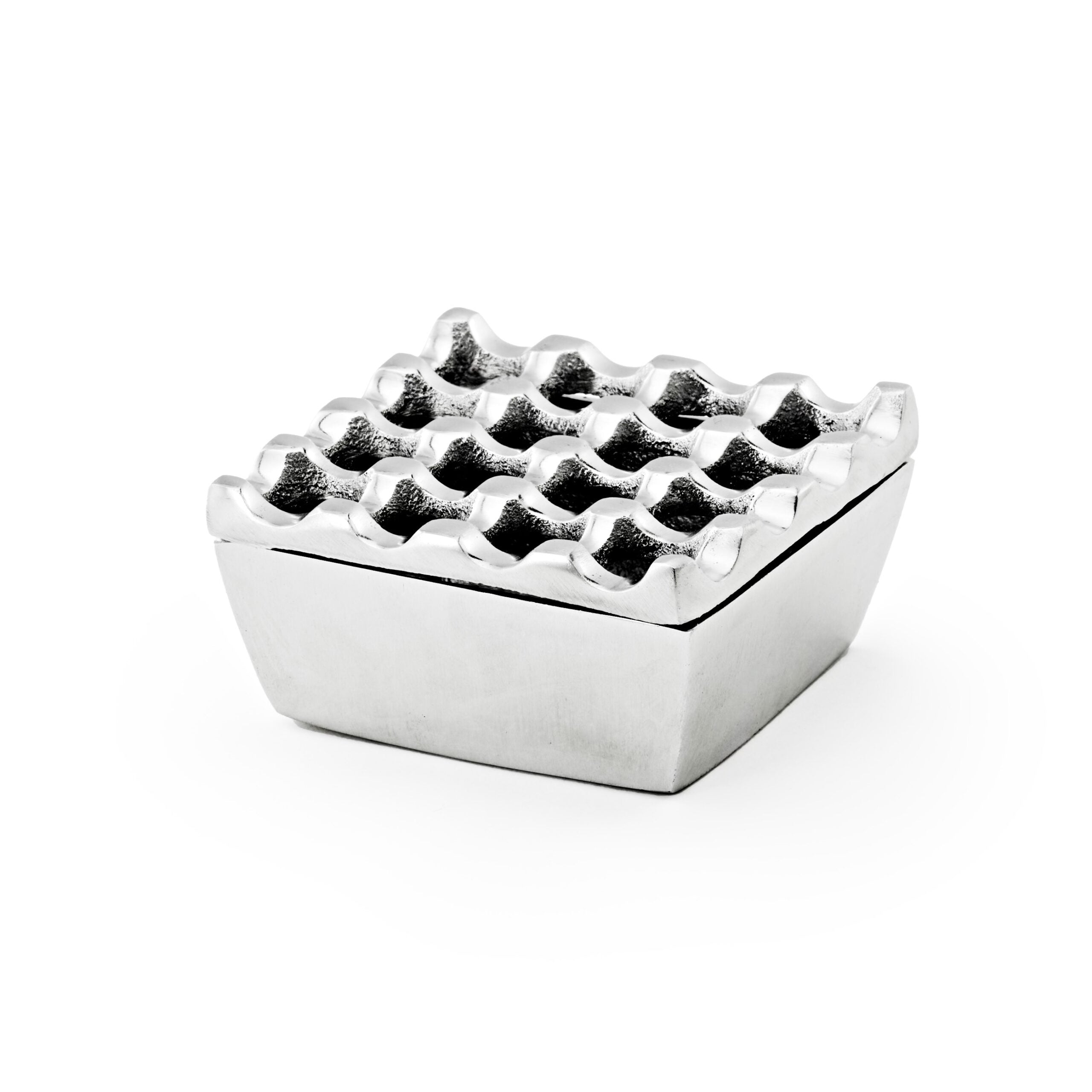 Moroccan Hand Hammered Metal Decorative Ashtray - Grid