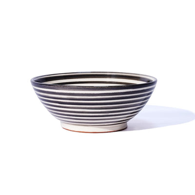 Set of 4 Moroccan Striped Ceramic Salad Bowls