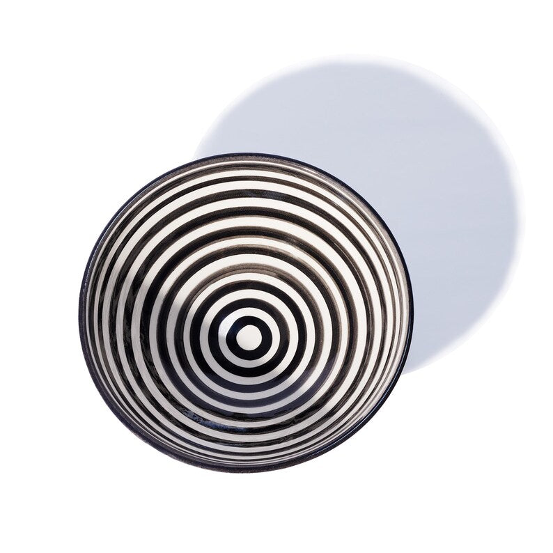 Set of 4 Moroccan Striped Ceramic Salad Bowls