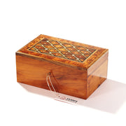 Handmade Moroccan Thuya Wood Jewelry Box: Mother of Pearl Inlay (12x8")
