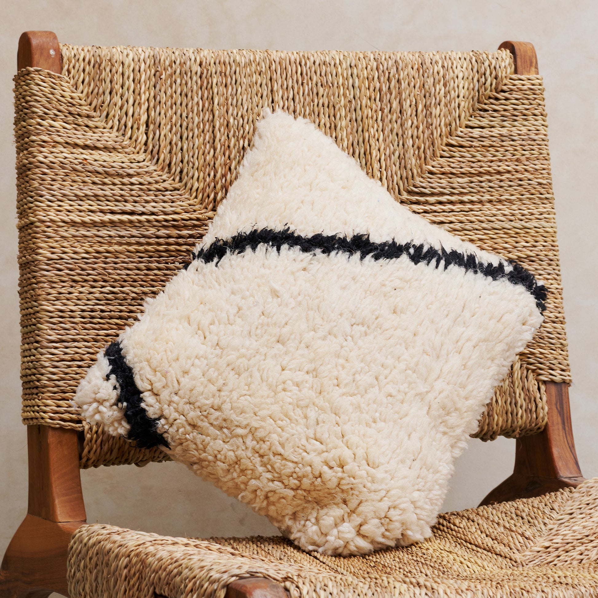 Set of 4 Beni Ouarain Pillow Covers with Black Lines