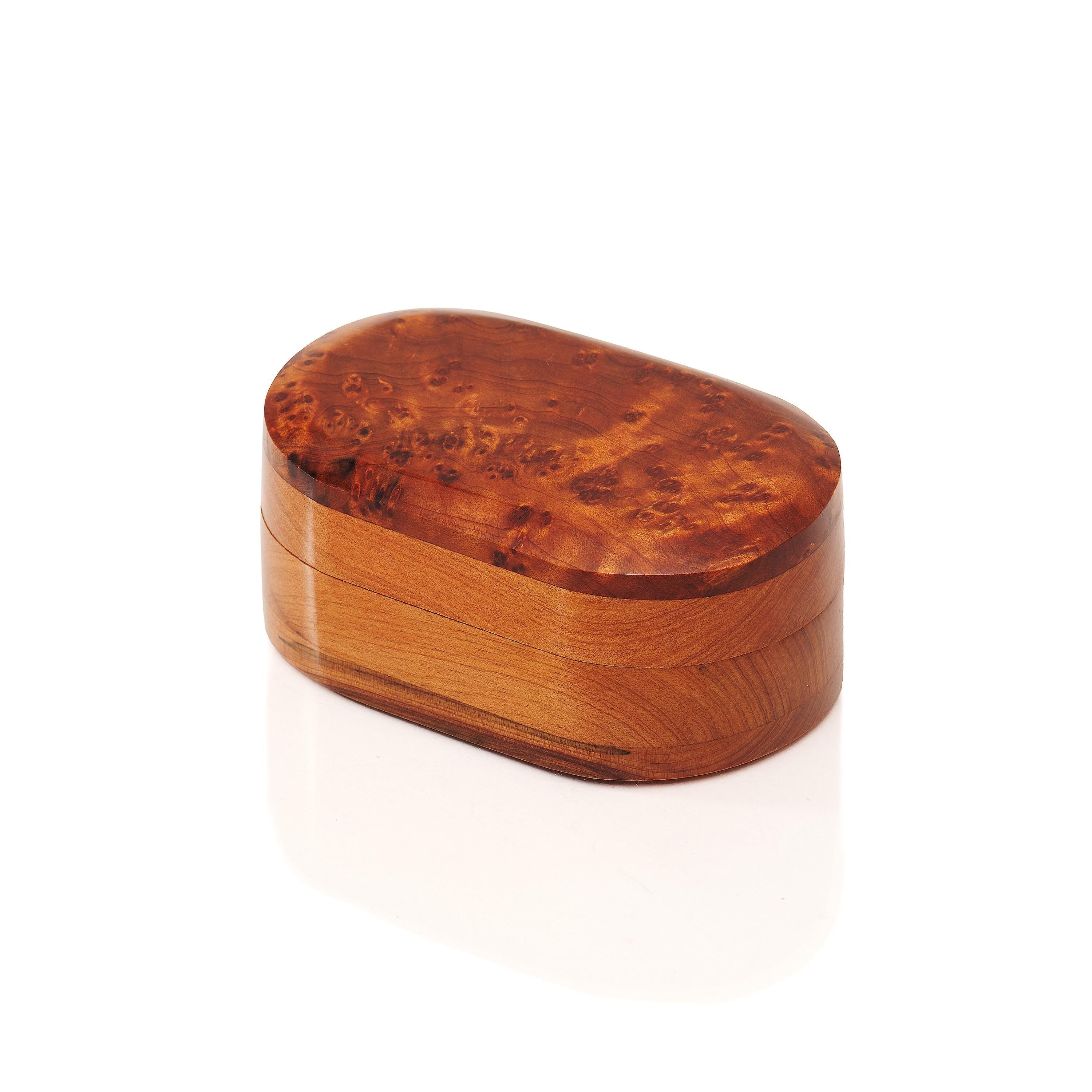 Yemma Goods Handmade Thuya Wood Burl Wooden Ring Box For Proposal and Engagement Rings