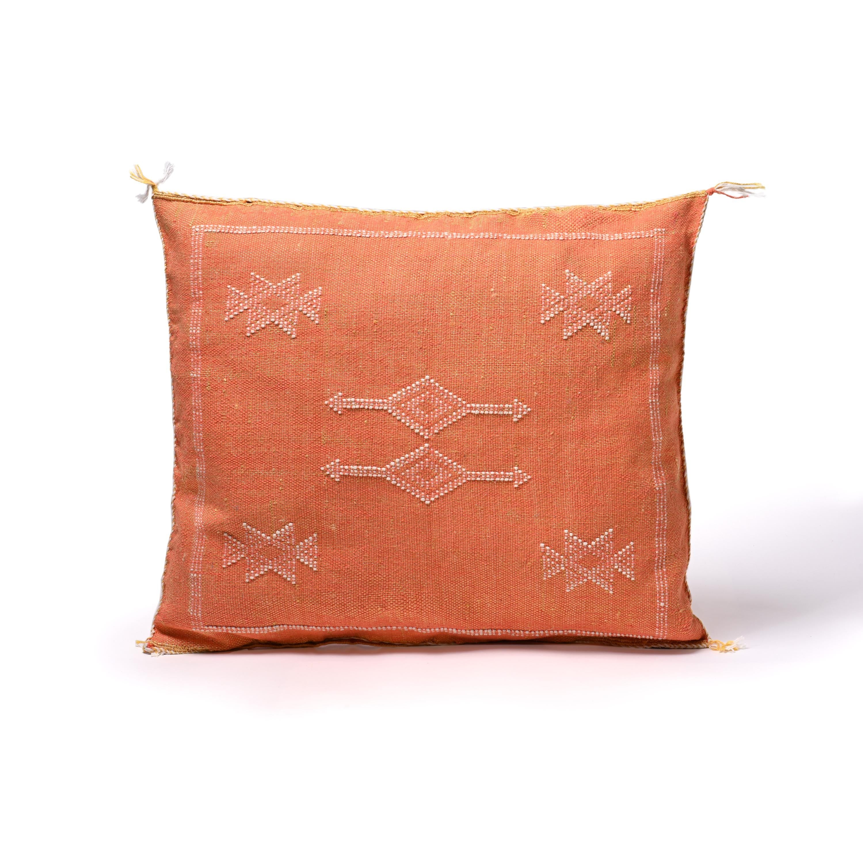 Handmade Moroccan Cactus Silk Pillow Cover – 20"x20"