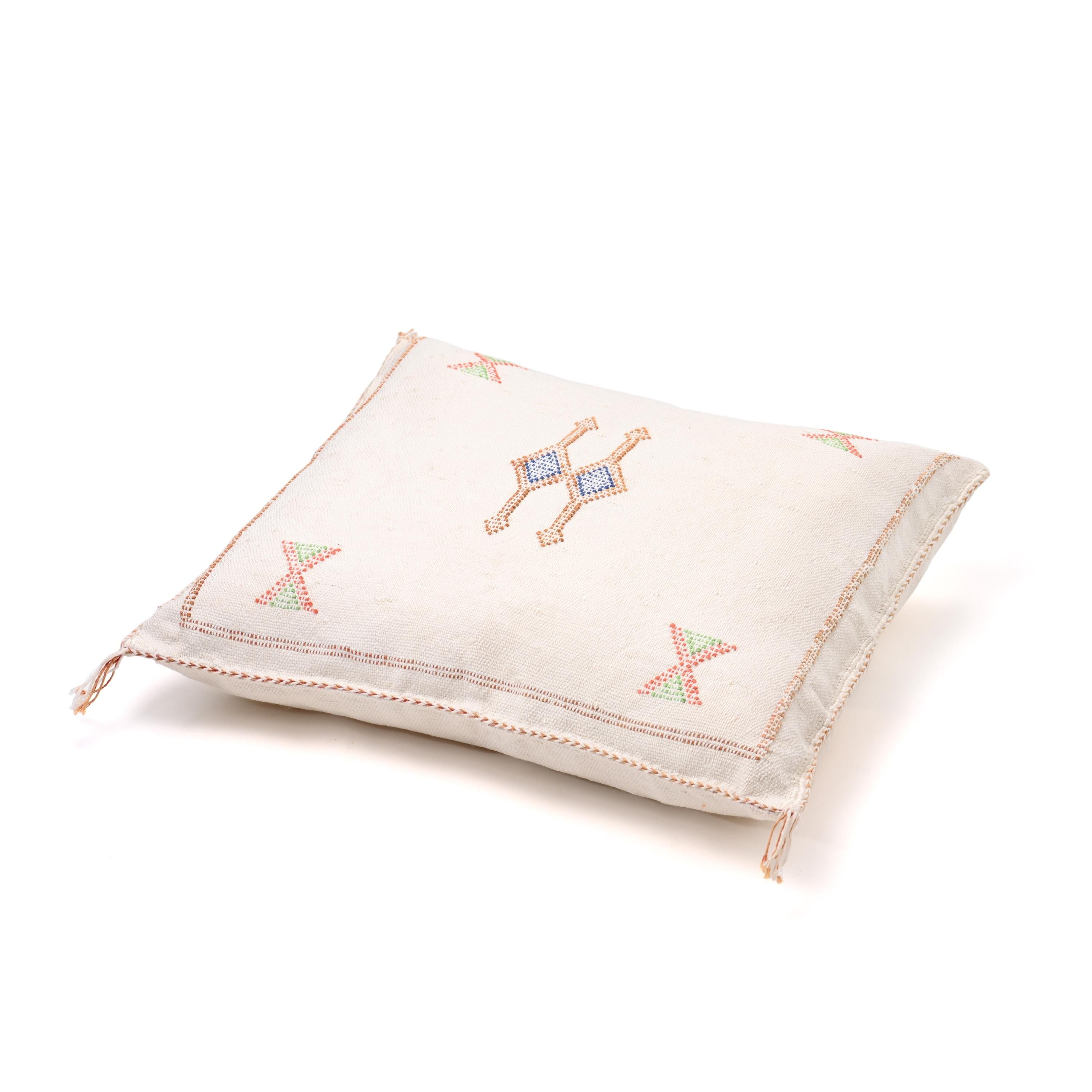 Handmade Moroccan Cactus Silk Pillow Cover – 20"x20"