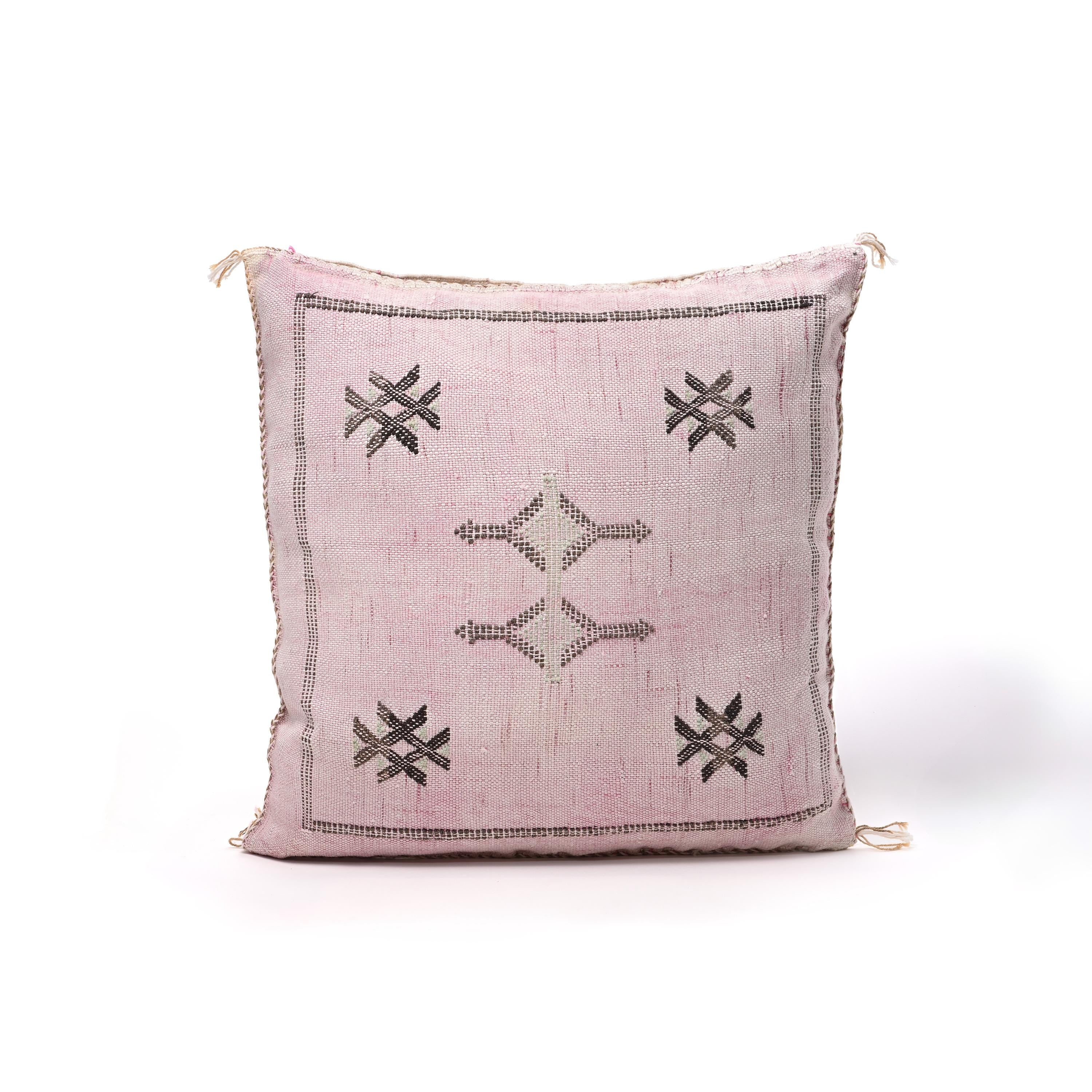 Handmade Moroccan Cactus Silk Pillow Cover – 20"x20"