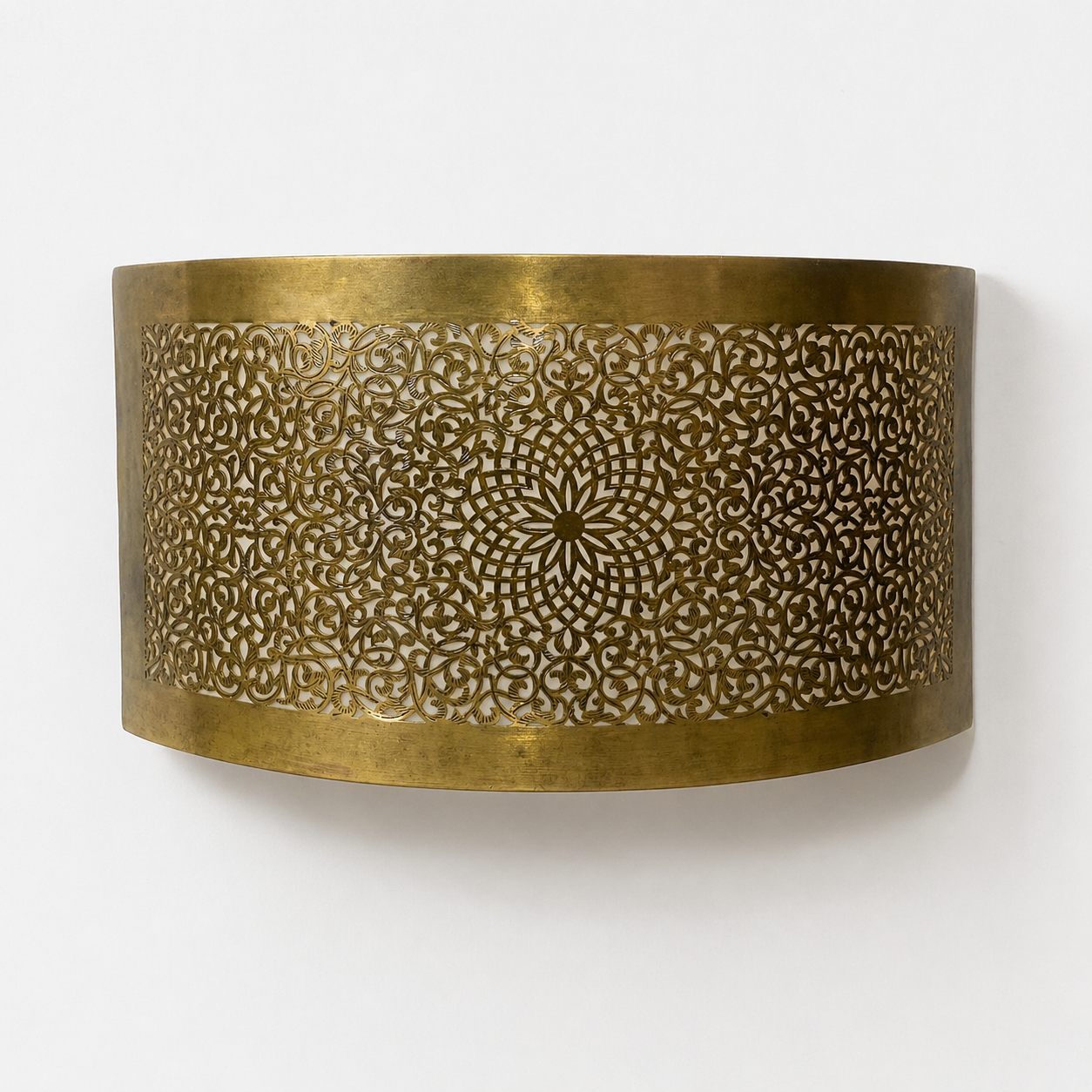 Handmade Moroccan Brass Horizontal Wall Sconce – NOOR