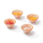Handmade Ceramic Striped Dip Bowls - Set of 4