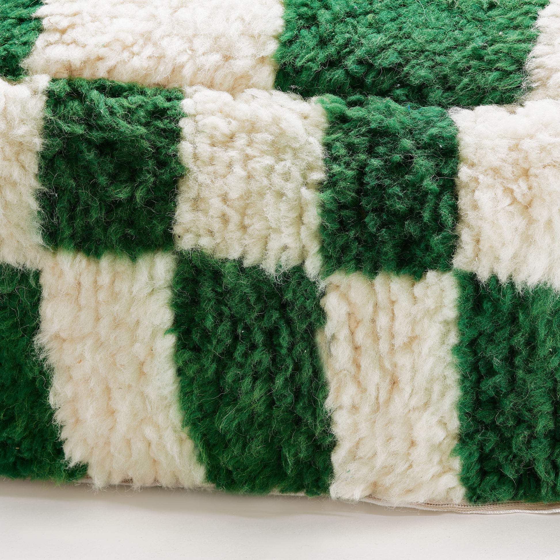 Moroccan Handwoven Beni Ouarain Checkered Flour Pouf