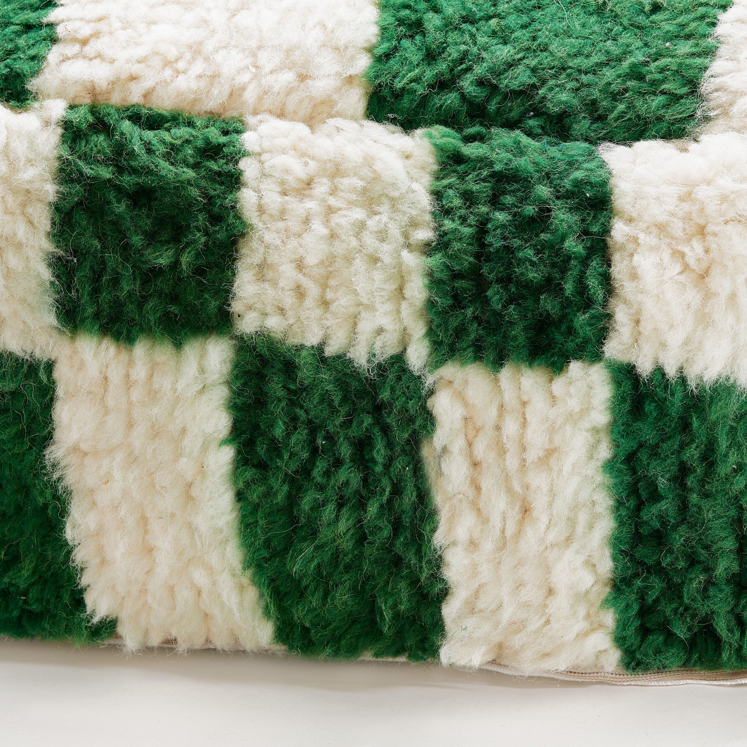 Moroccan Handwoven Beni Ouarain Checkered Flour Pouf