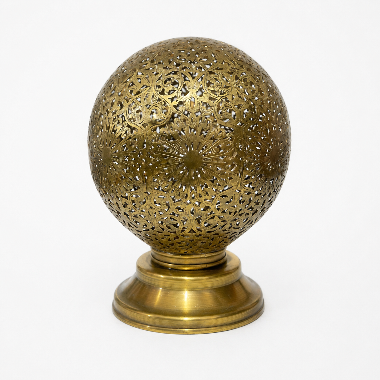 moroccan handmade sphere brass bulb lantern 