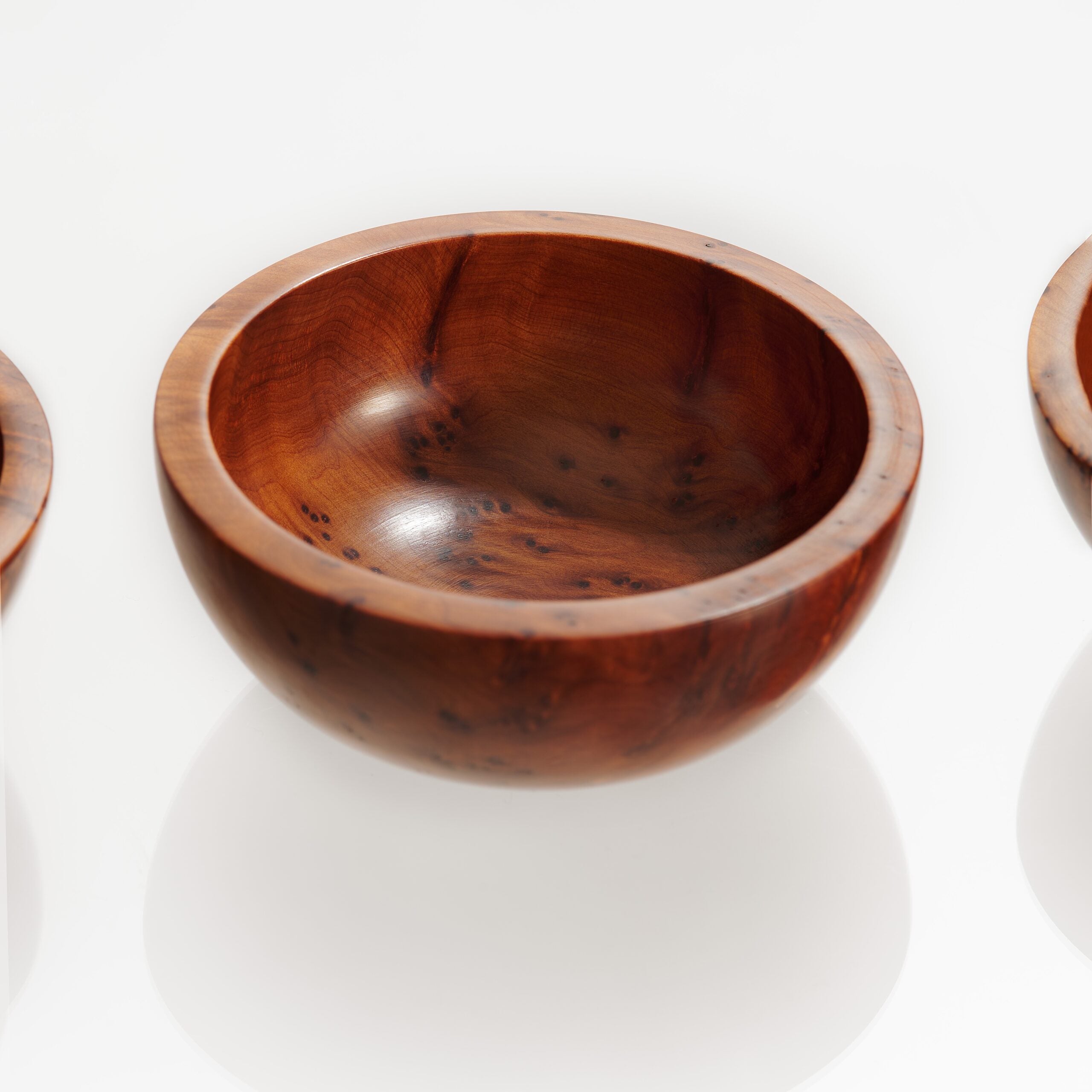 Set of 3 Thuya Wood Burl Bowls