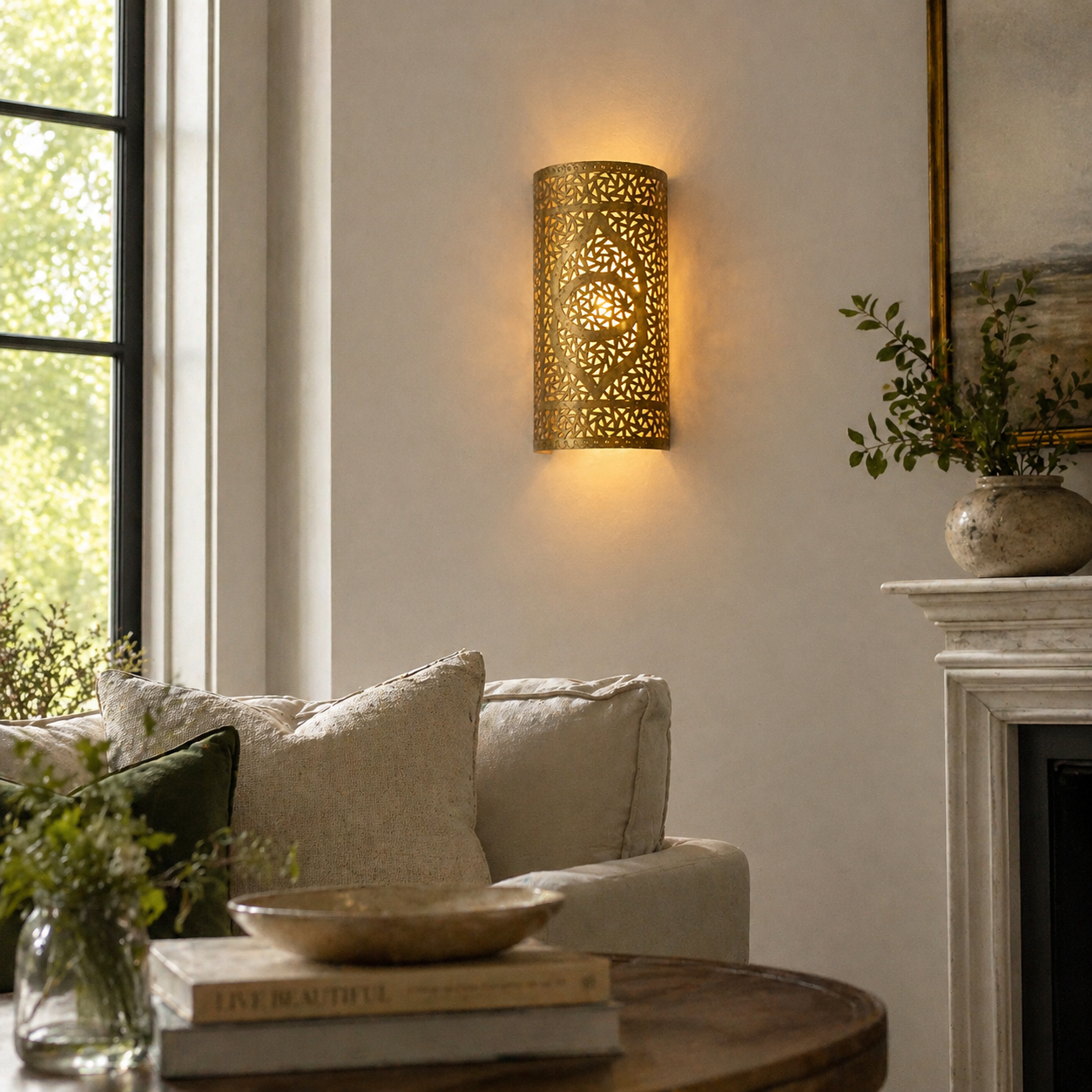 Handmade Moroccan Brass Horizontal Wall Sconce – NAAR
