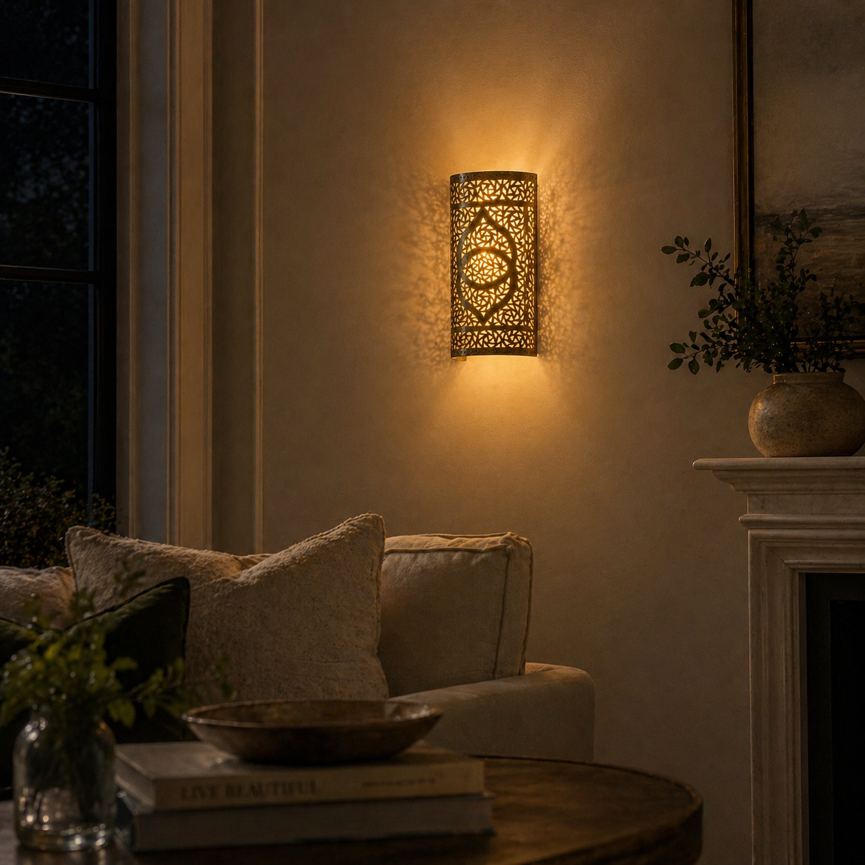 Handmade Moroccan Brass Horizontal Wall Sconce – NAAR
