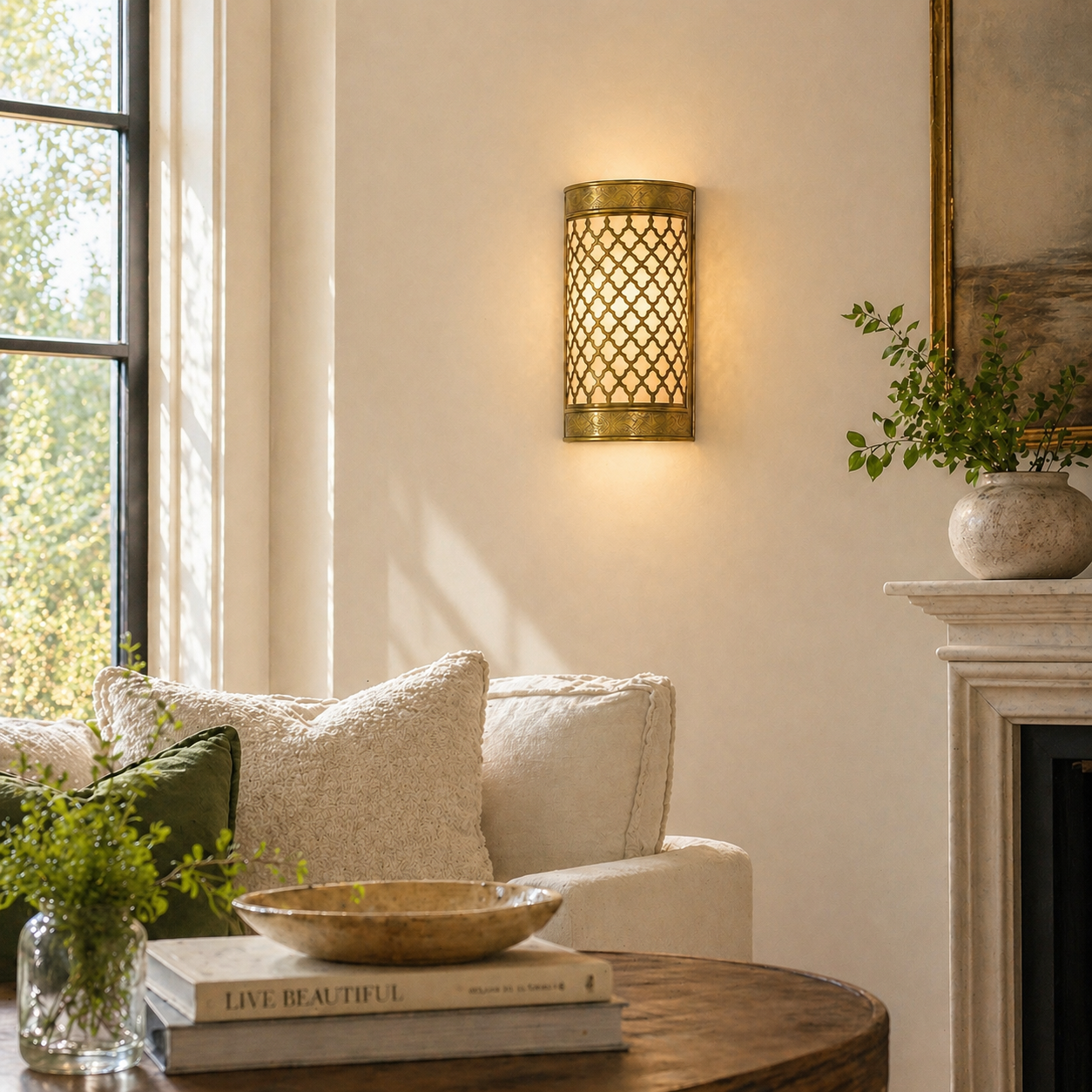 Handmade Moroccan Brass Wall Sconce – NORA