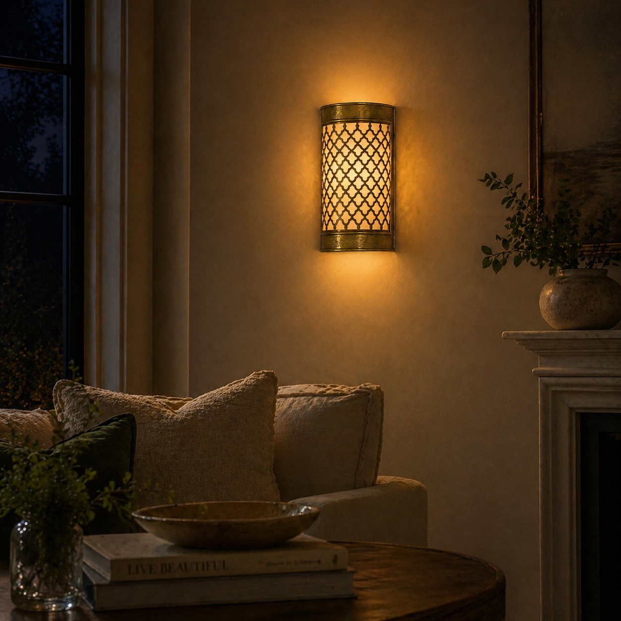 Handmade Moroccan Brass Wall Sconce – NORA