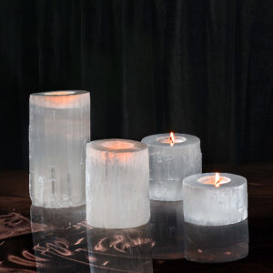 yemma goods selenite crystal candle holders