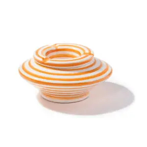 Orange Handmade spheroid ceramic ashtray by yemma goods